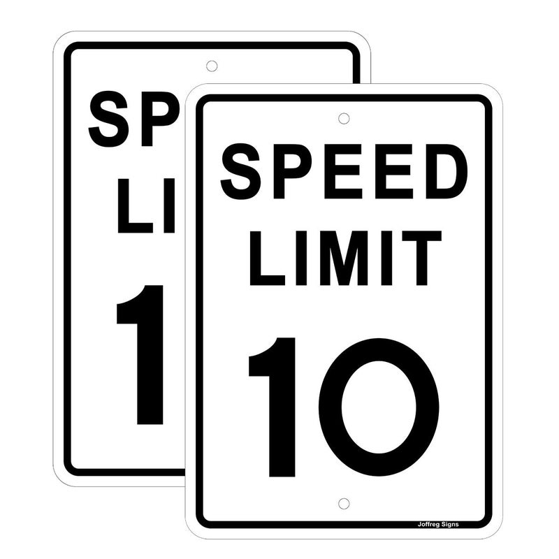 Joffreg Speed Limit 10 MPH Sign,17 x 12 inches,Reflective Aluminum,2 Pack - Image 1